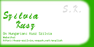 szilvia kusz business card